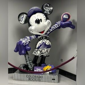 Rockies Baseball - Purple Mickey Mouse Baseball Art Statue - (border only)